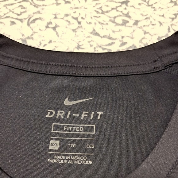 men's NIKE dri-fit T-SHIRT navy blue DRI-FIT - Picture 4 of 5